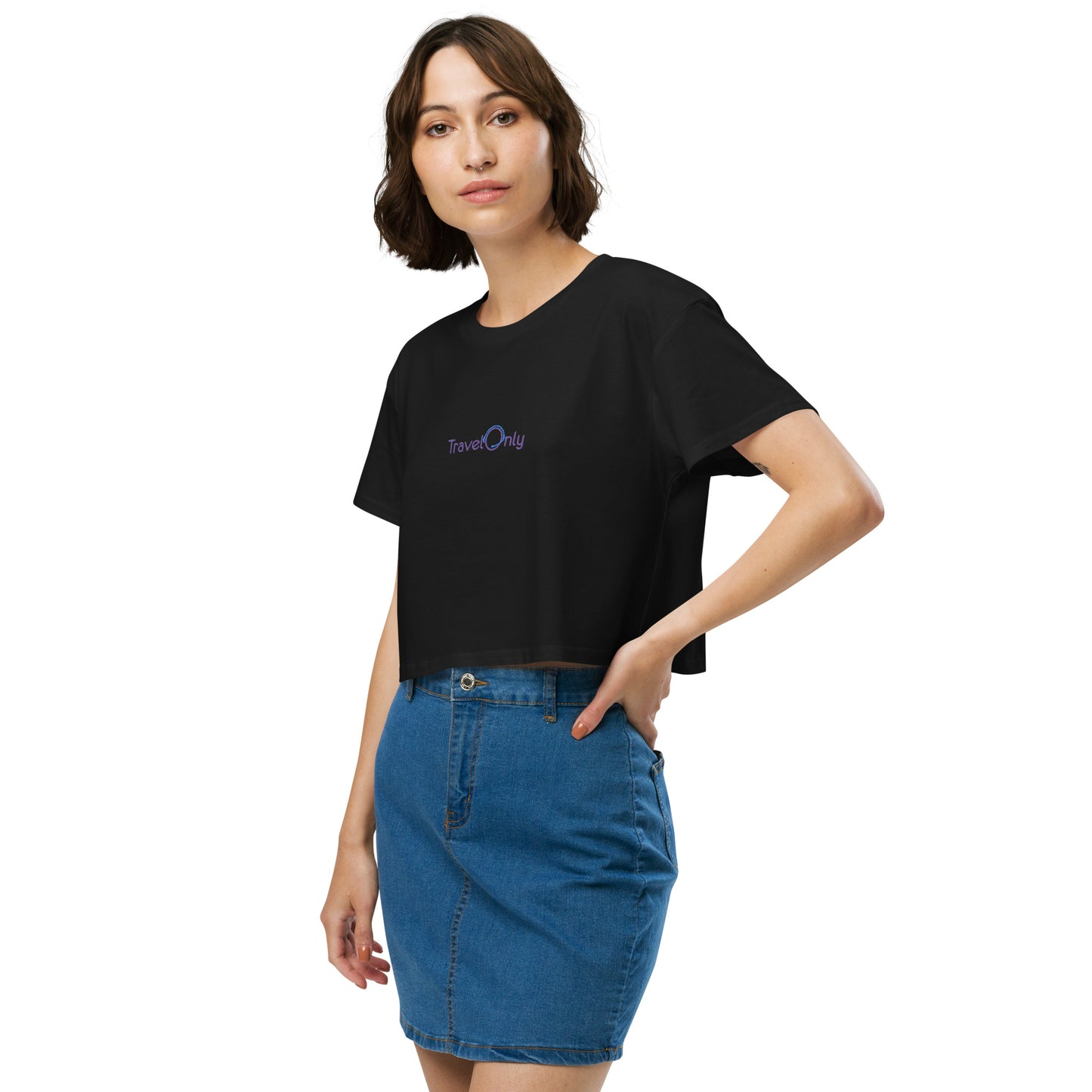 Women’s Crop Top (TravelOnly Purple Logo)