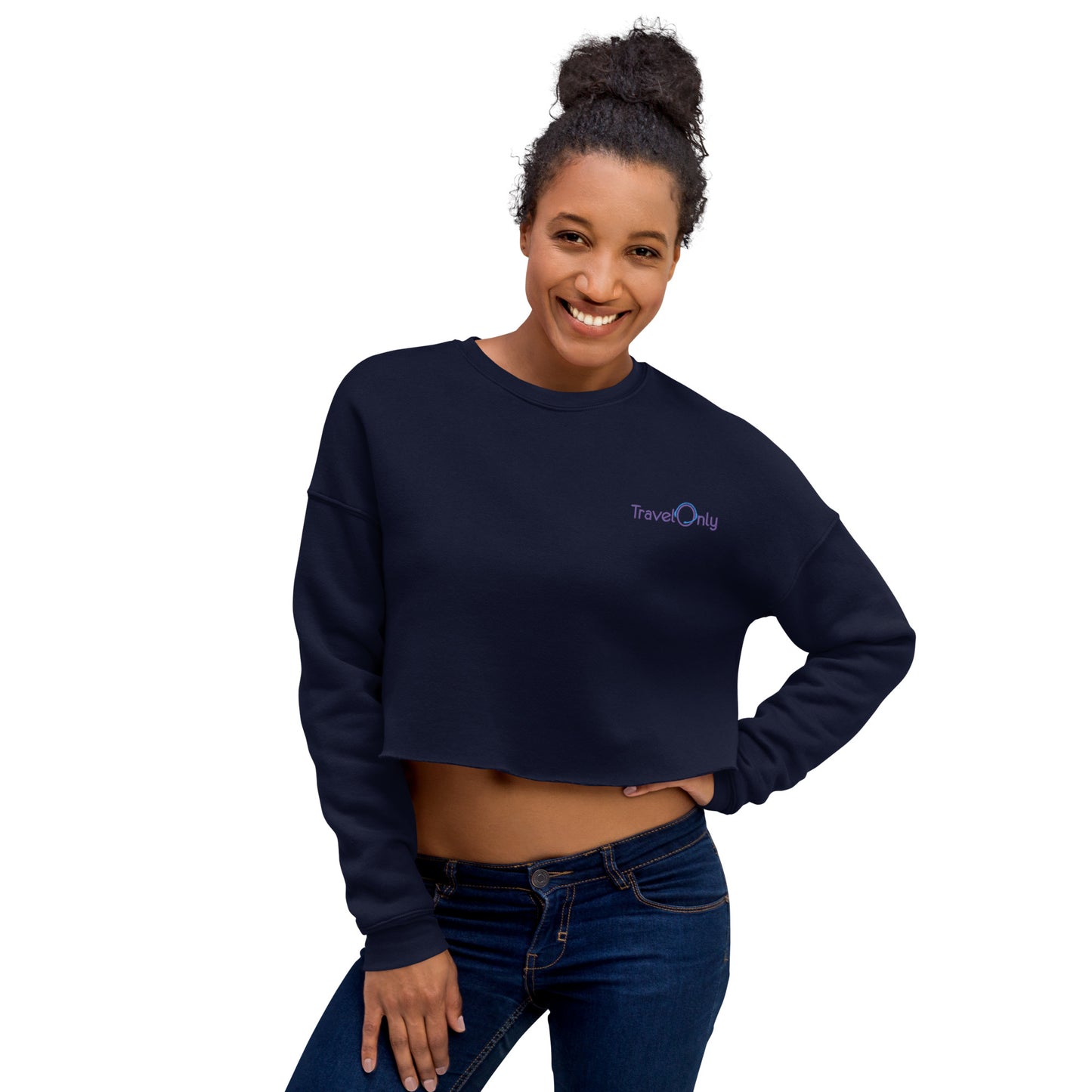 Premium Crop Sweatshirt (TravelOnly Purple Logo)