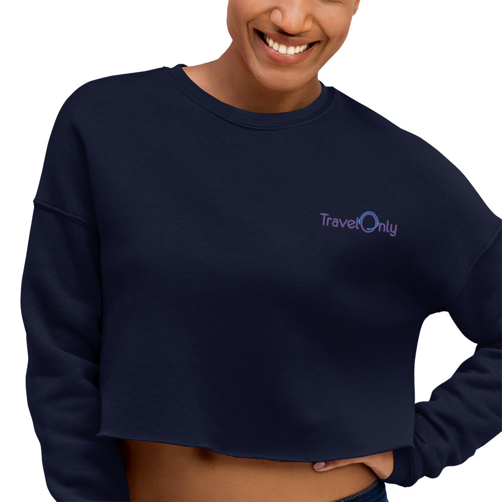 Premium Crop Sweatshirt (TravelOnly Purple Logo)
