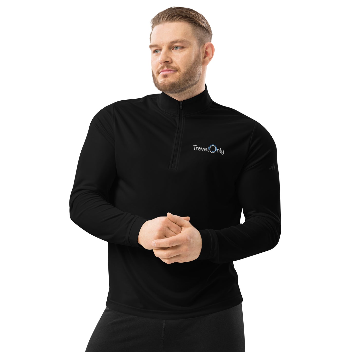 Men's Quarter Zip Pullover (TravelOnly White Logo)