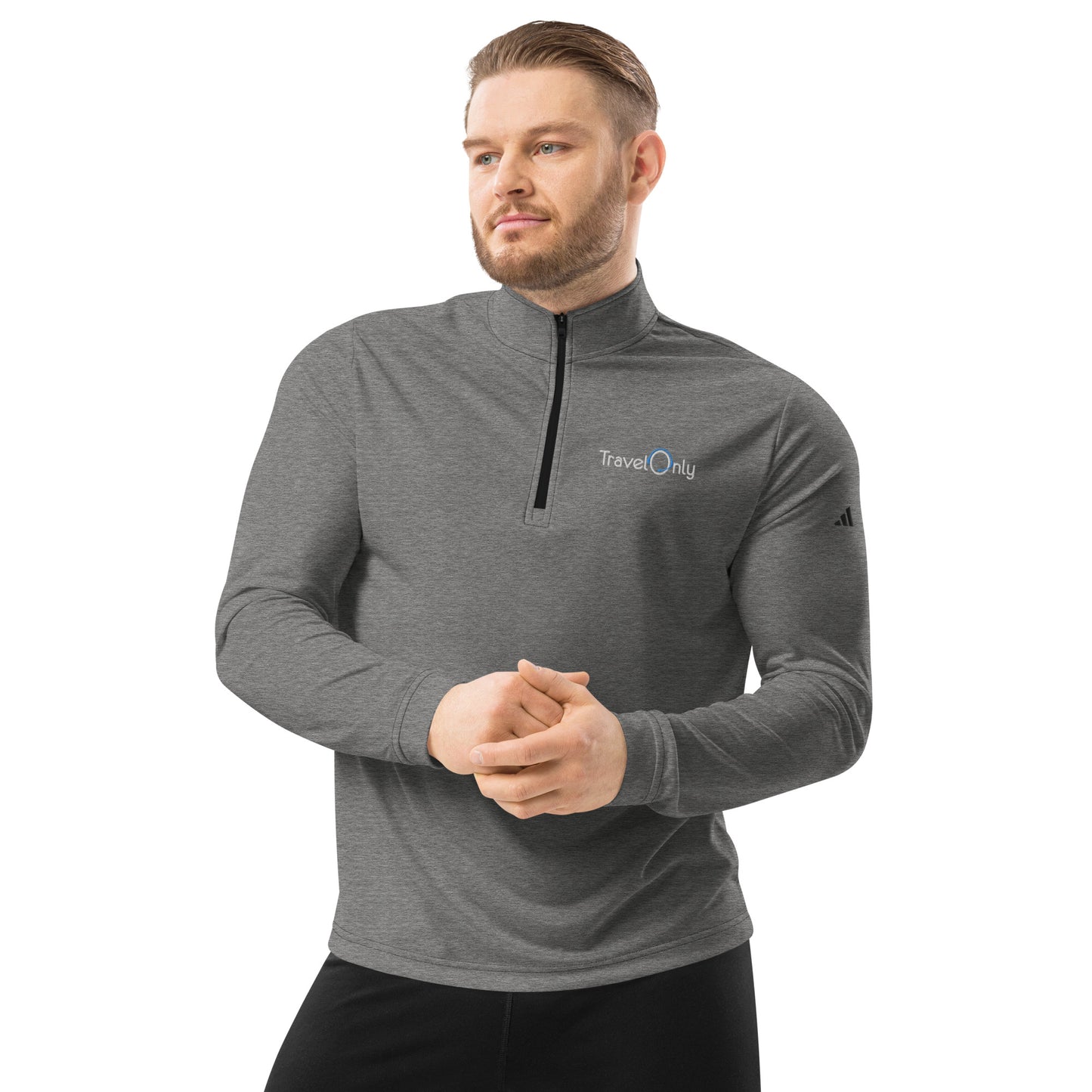 Men's Quarter Zip Pullover (TravelOnly White Logo)