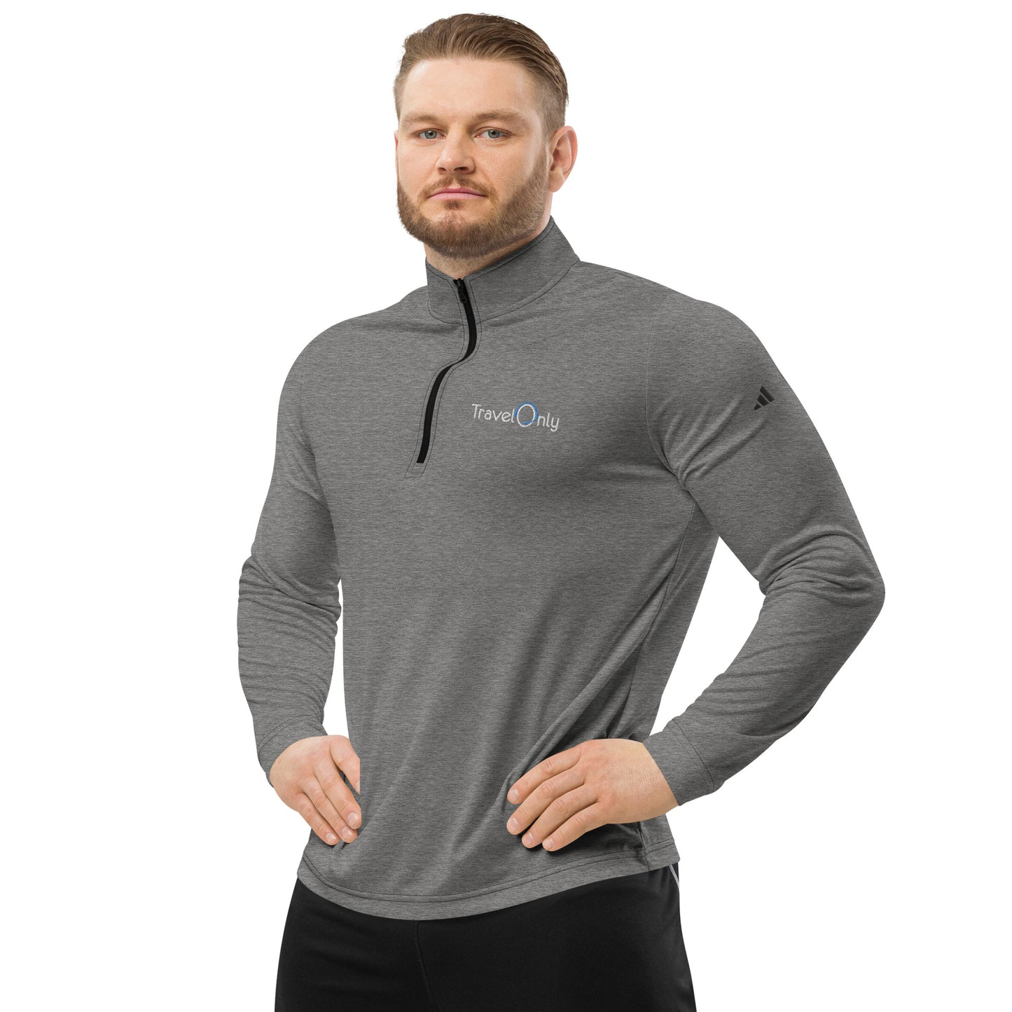 Men's Quarter Zip Pullover (TravelOnly White Logo)