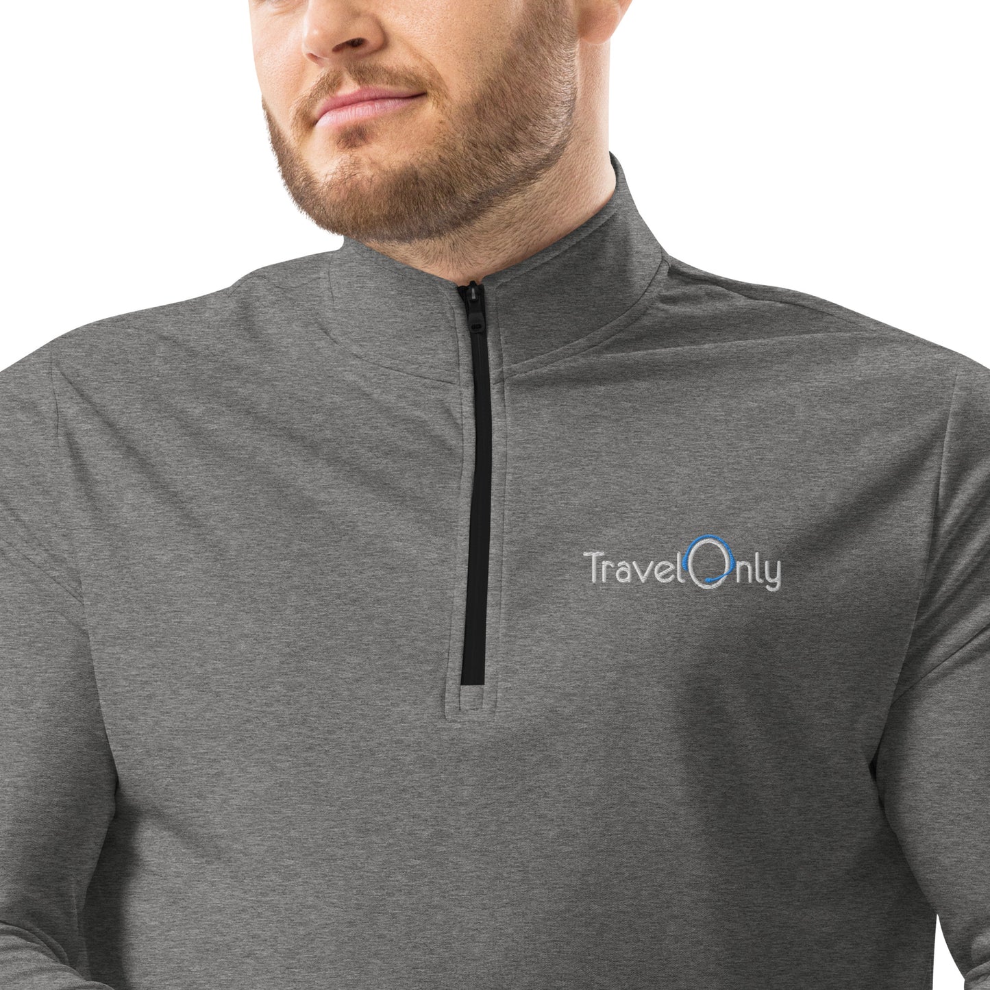 Men's Quarter Zip Pullover (TravelOnly White Logo)