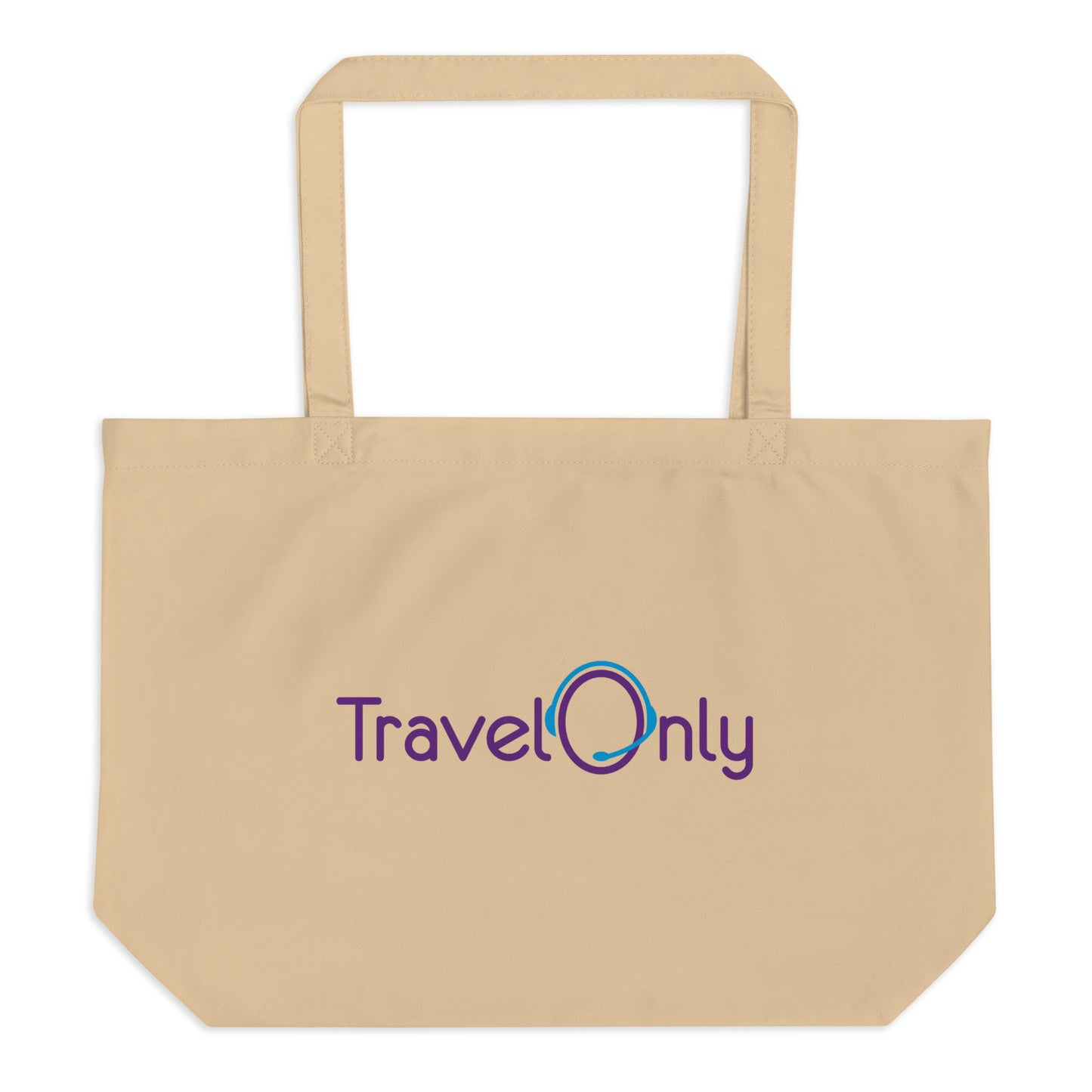 Large Organic Tote Bag (TravelOnly Purple Logo)