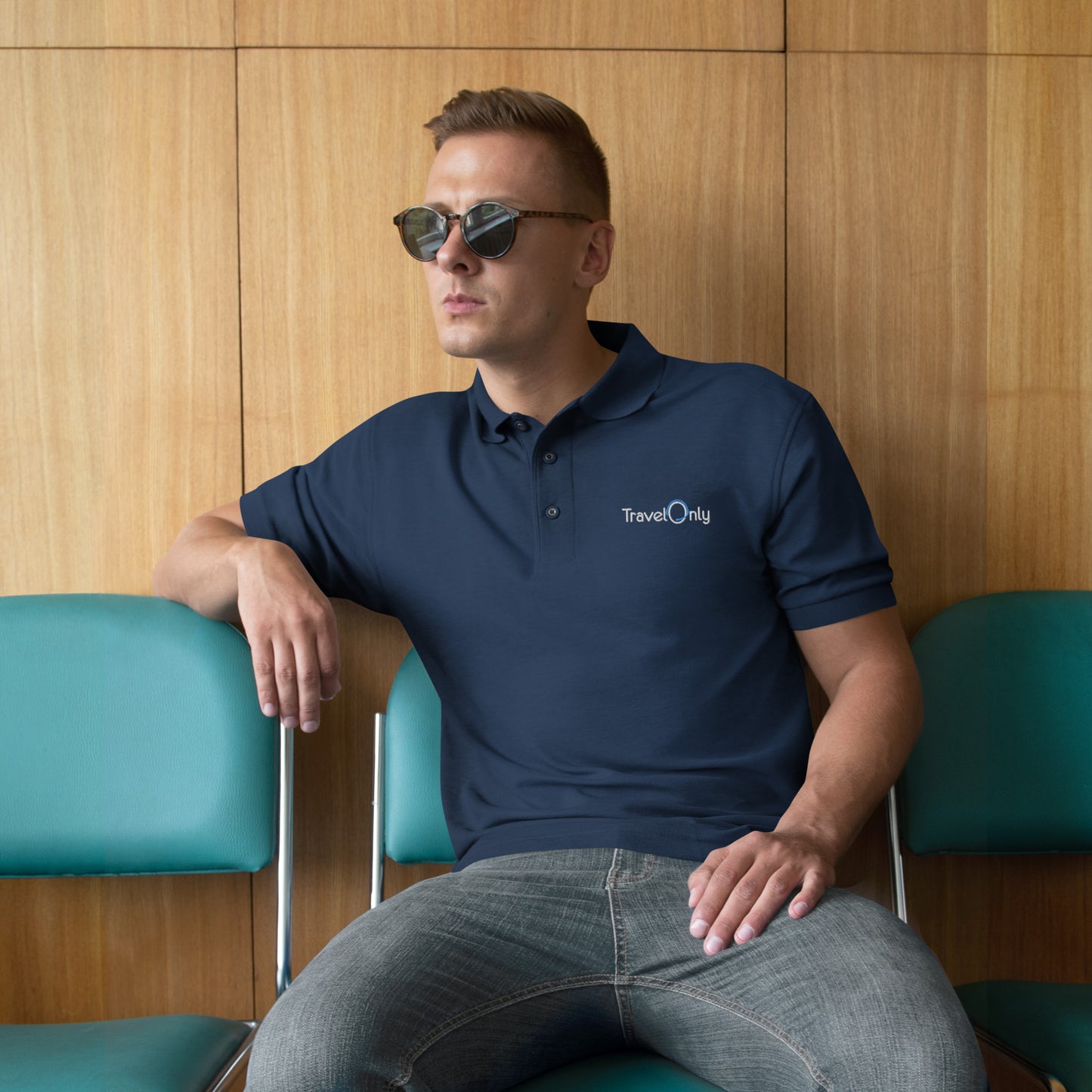 Men's Premium Polo (TravelOnly White Logo)