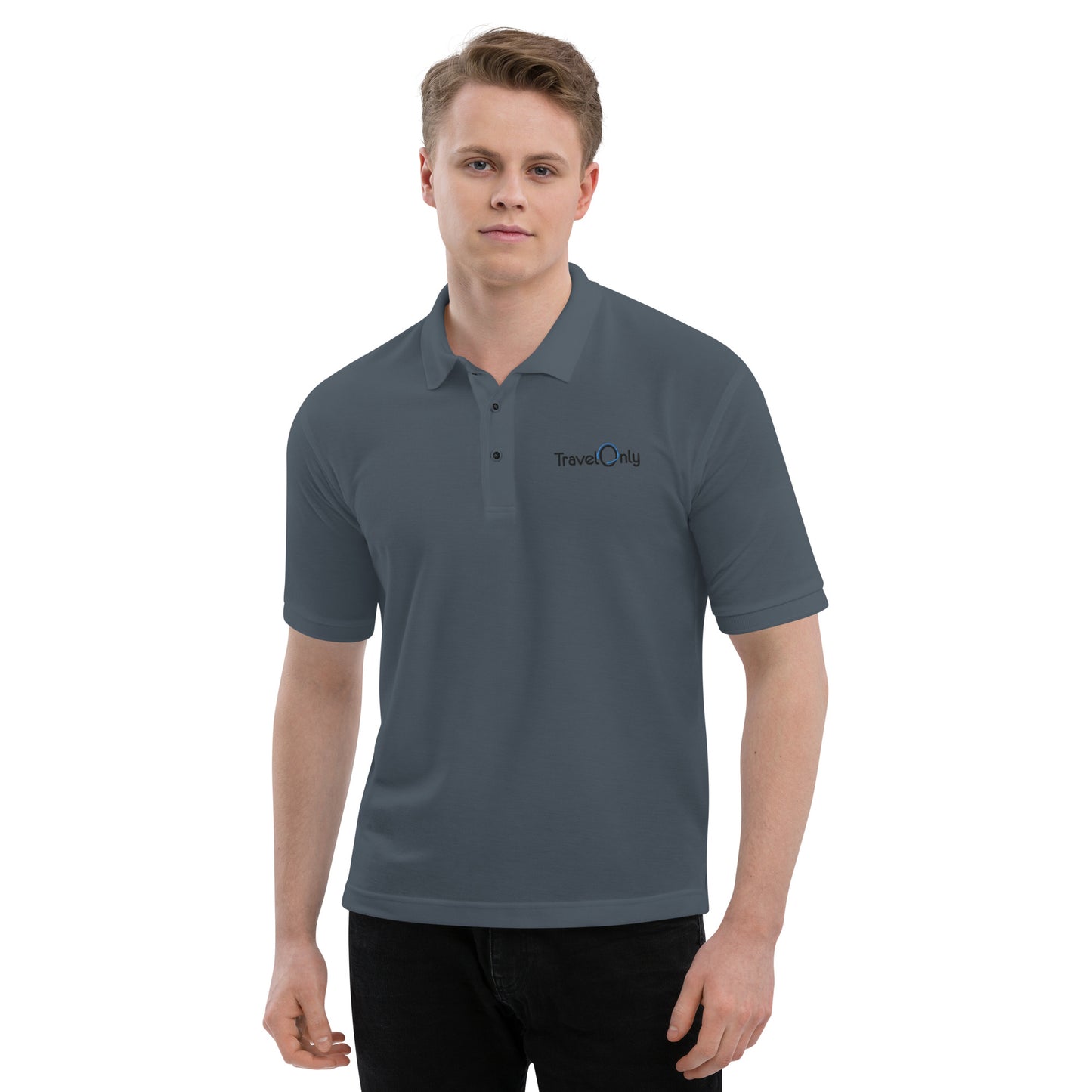 Men's Premium Polo (TravelOnly Black Logo)