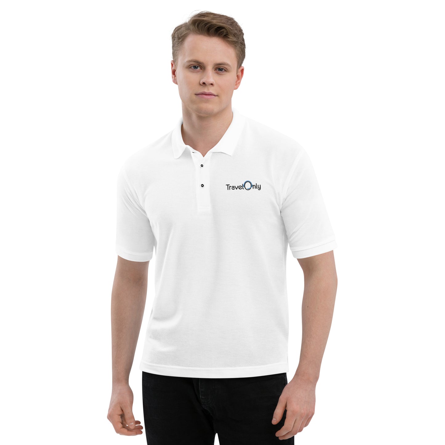 Men's Premium Polo (TravelOnly Black Logo)