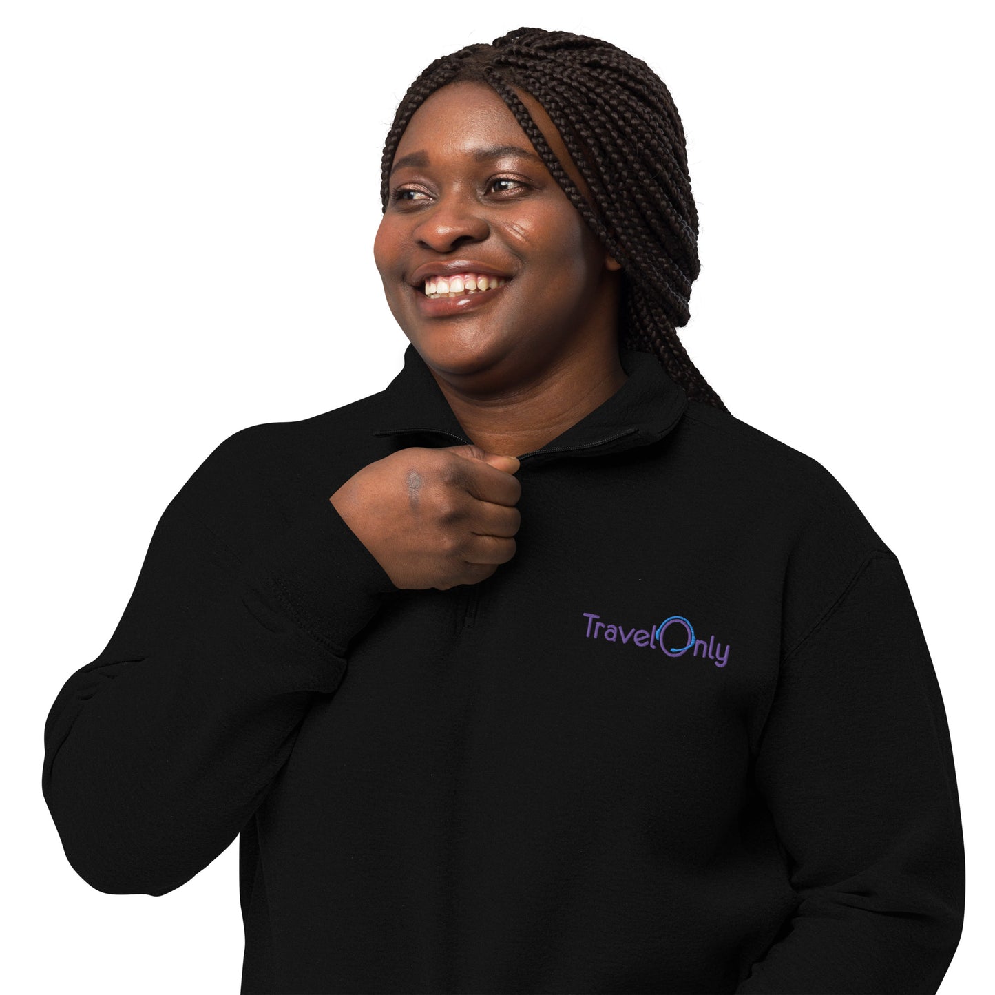 Premium Unisex Fleece Pullover (TravelOnly Purple Logo)