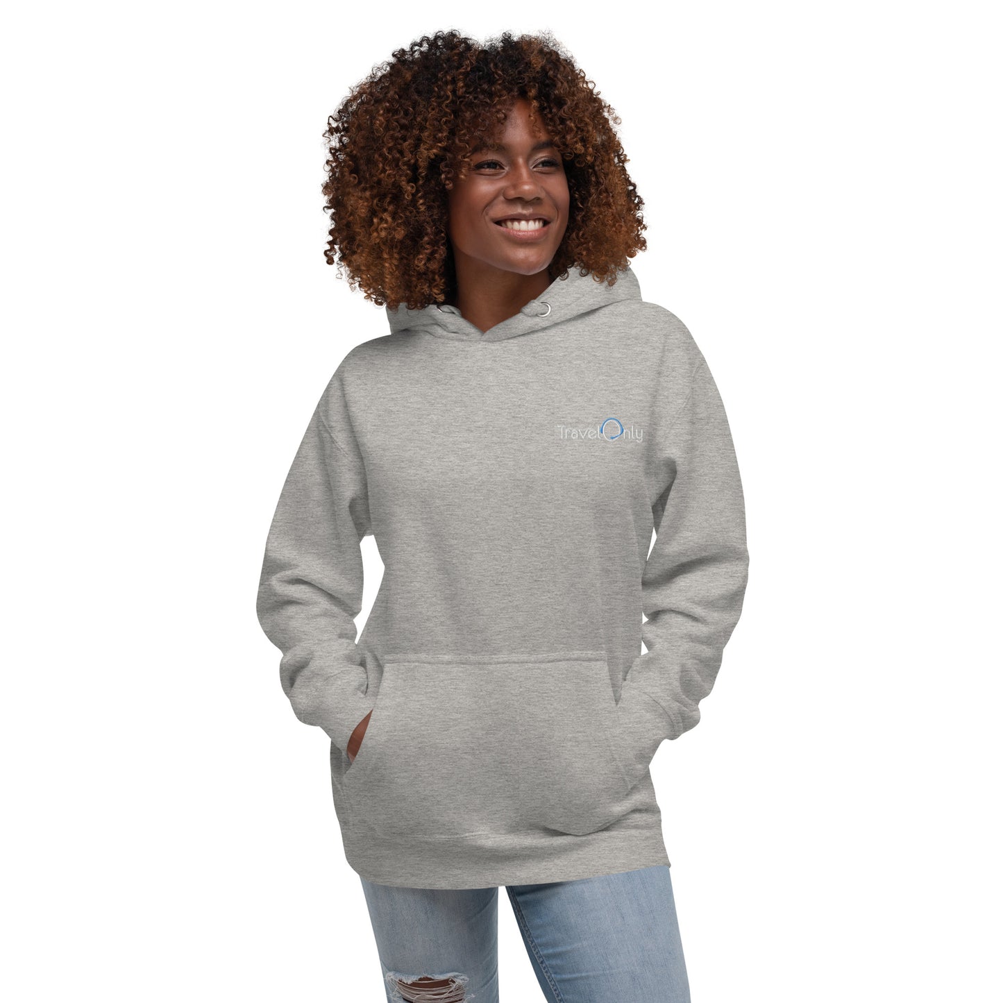 Premium Women’s Hoodie Crewneck (TravelOnly White Logo)