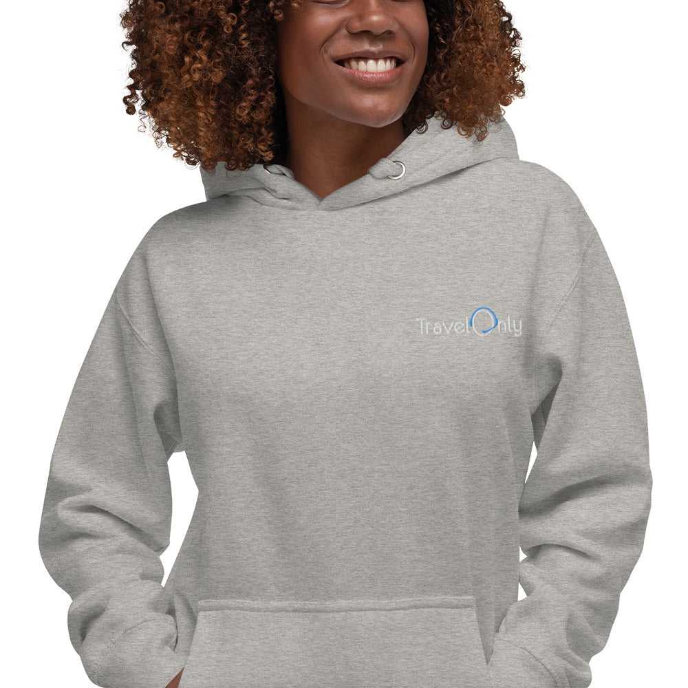 Premium Women’s Hoodie Crewneck (TravelOnly White Logo)