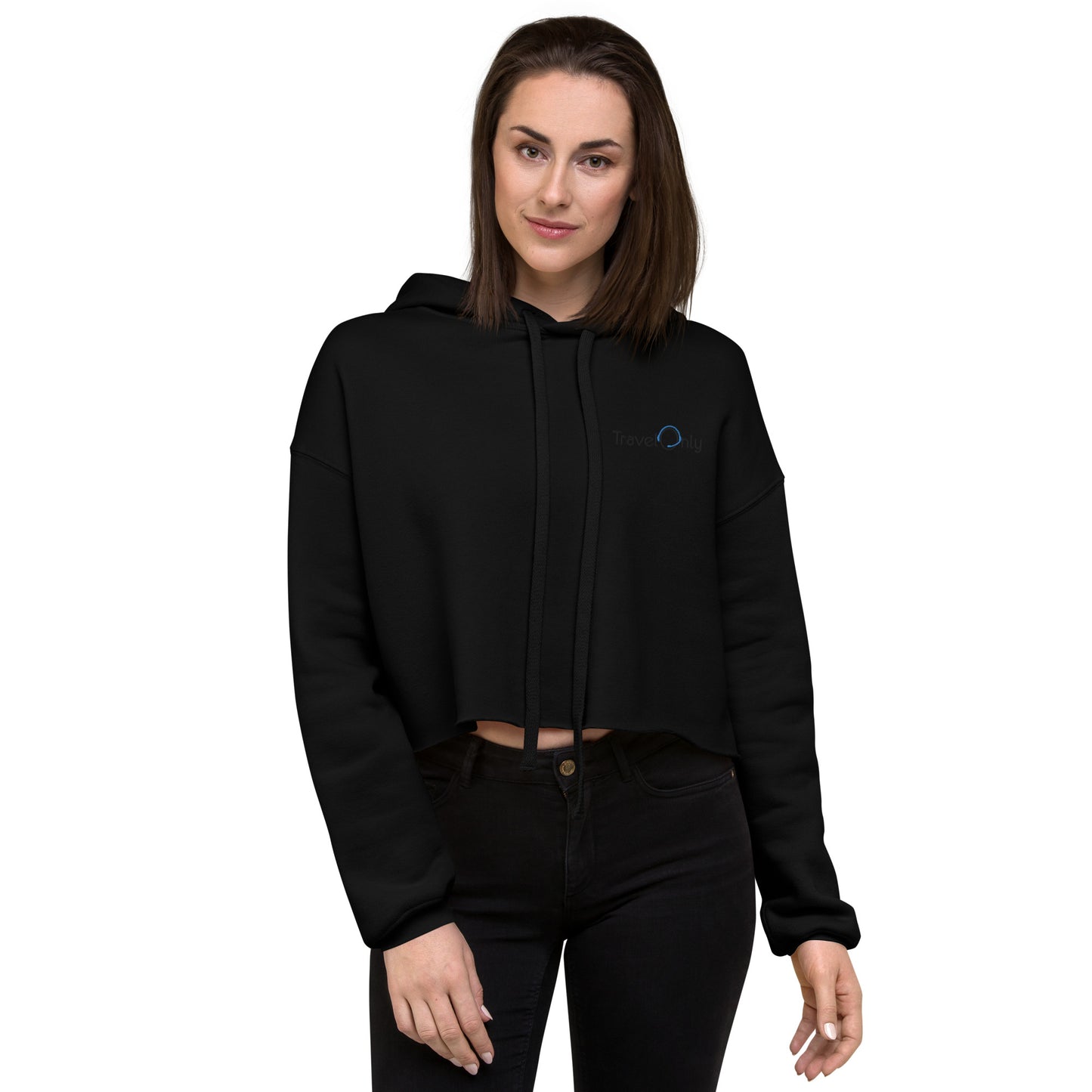 Women's Crop Hoodie (TravelOnly Black Logo)