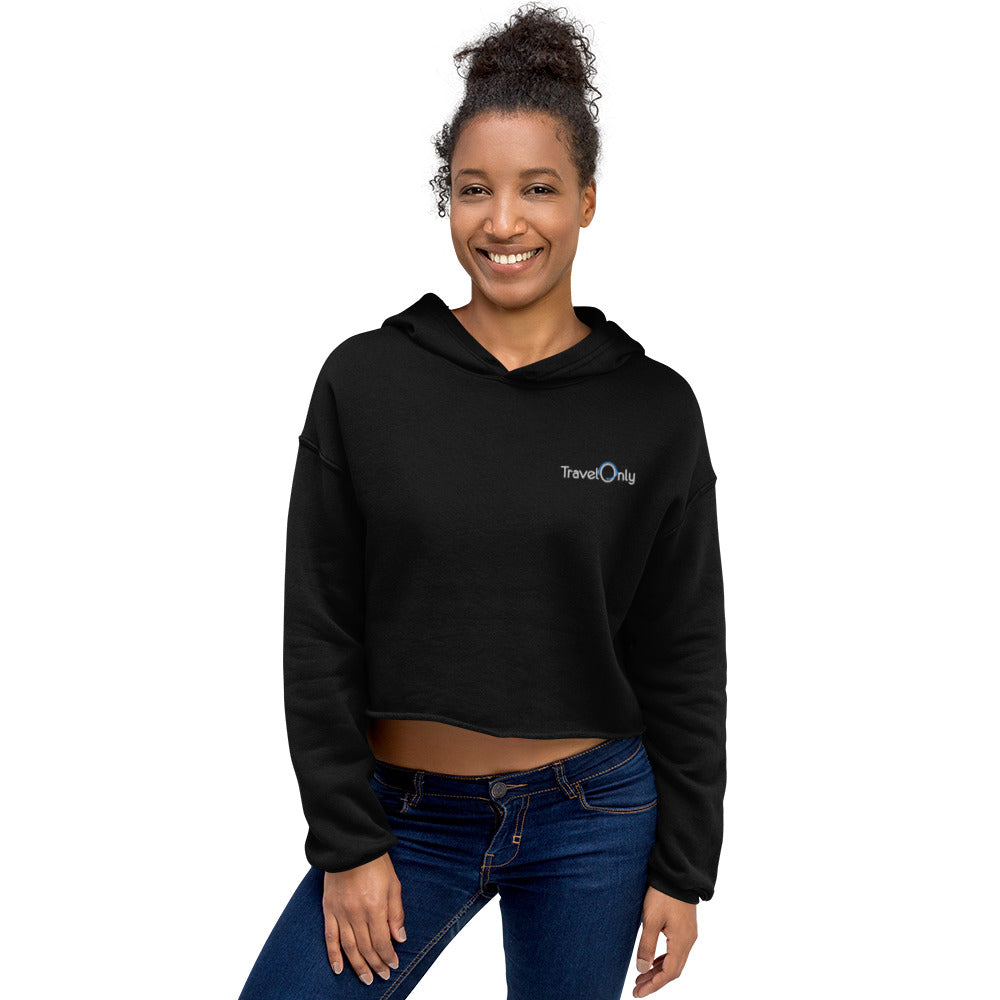 Women's Crop Hoodie (TravelOnly White Logo)