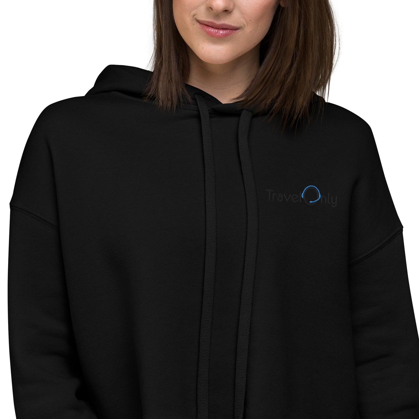 Women's Crop Hoodie (TravelOnly Black Logo)