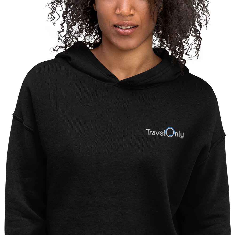 Women's Crop Hoodie (TravelOnly White Logo)