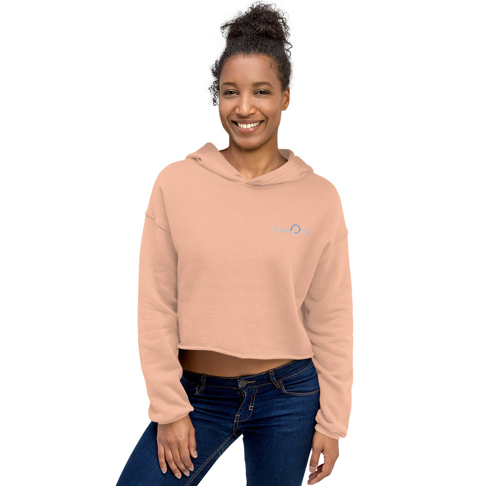 Women's Crop Hoodie (TravelOnly White Logo)