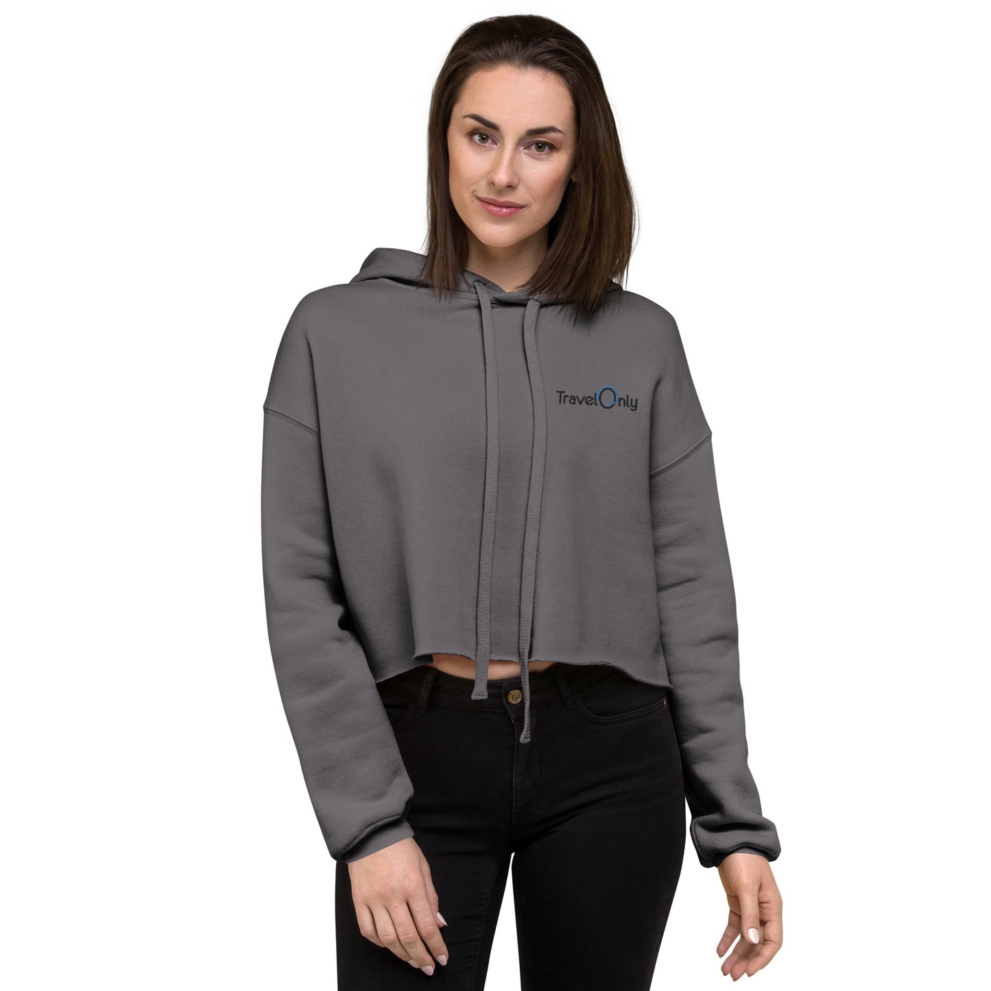 Women's Crop Hoodie (TravelOnly Black Logo)