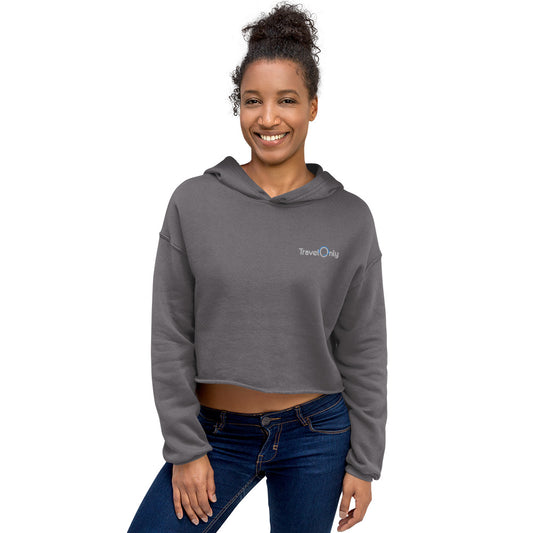 Women's Crop Hoodie (TravelOnly White Logo)