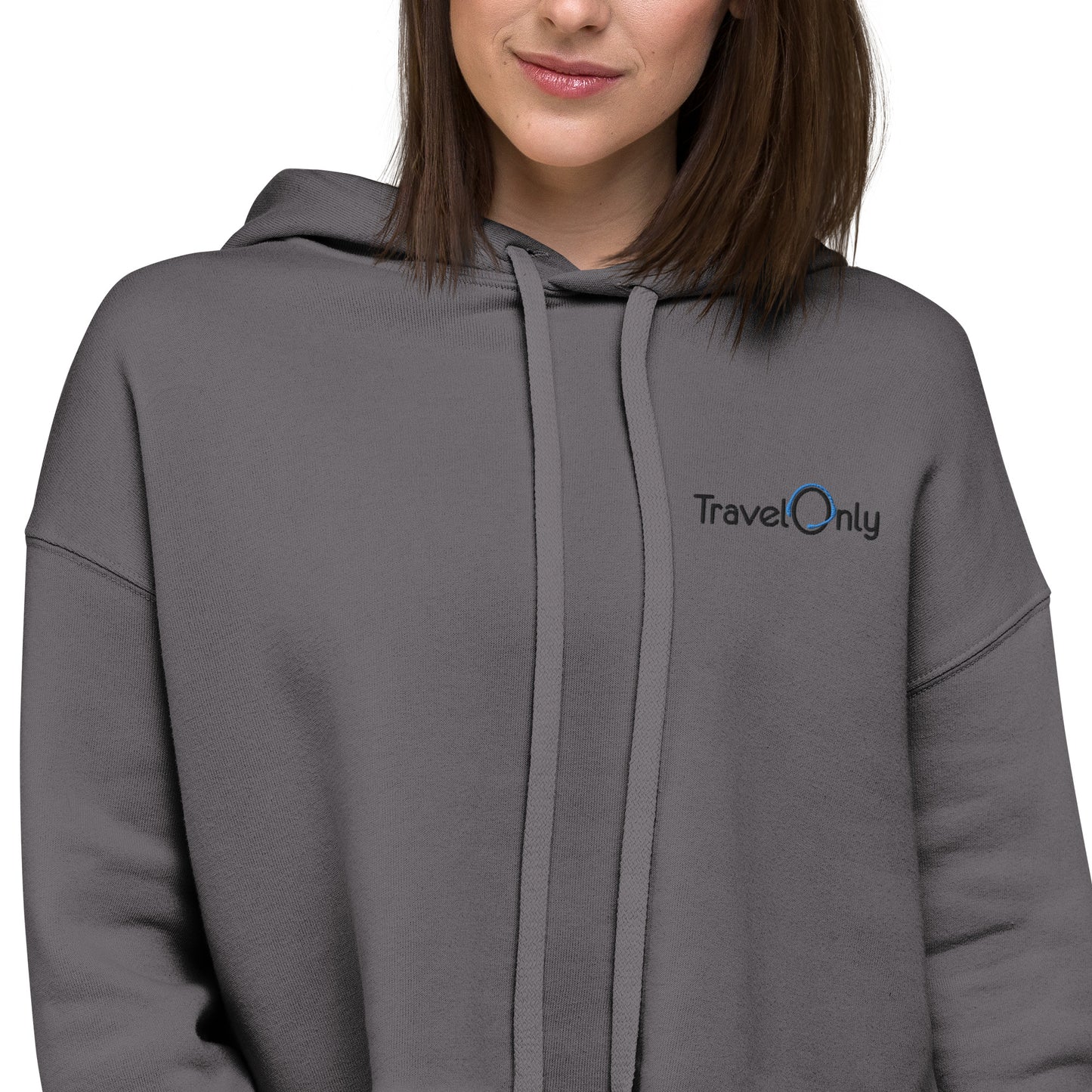 Women's Crop Hoodie (TravelOnly Black Logo)