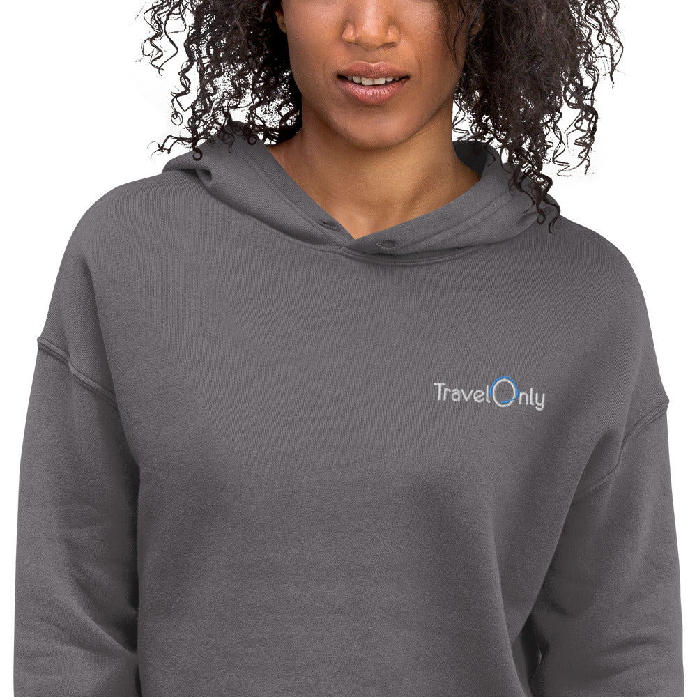 Women's Crop Hoodie (TravelOnly White Logo)