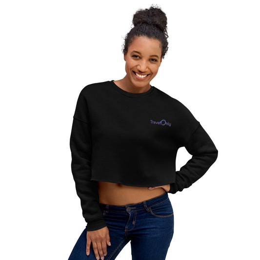 Premium Crop Sweatshirt (TravelOnly Purple Logo)