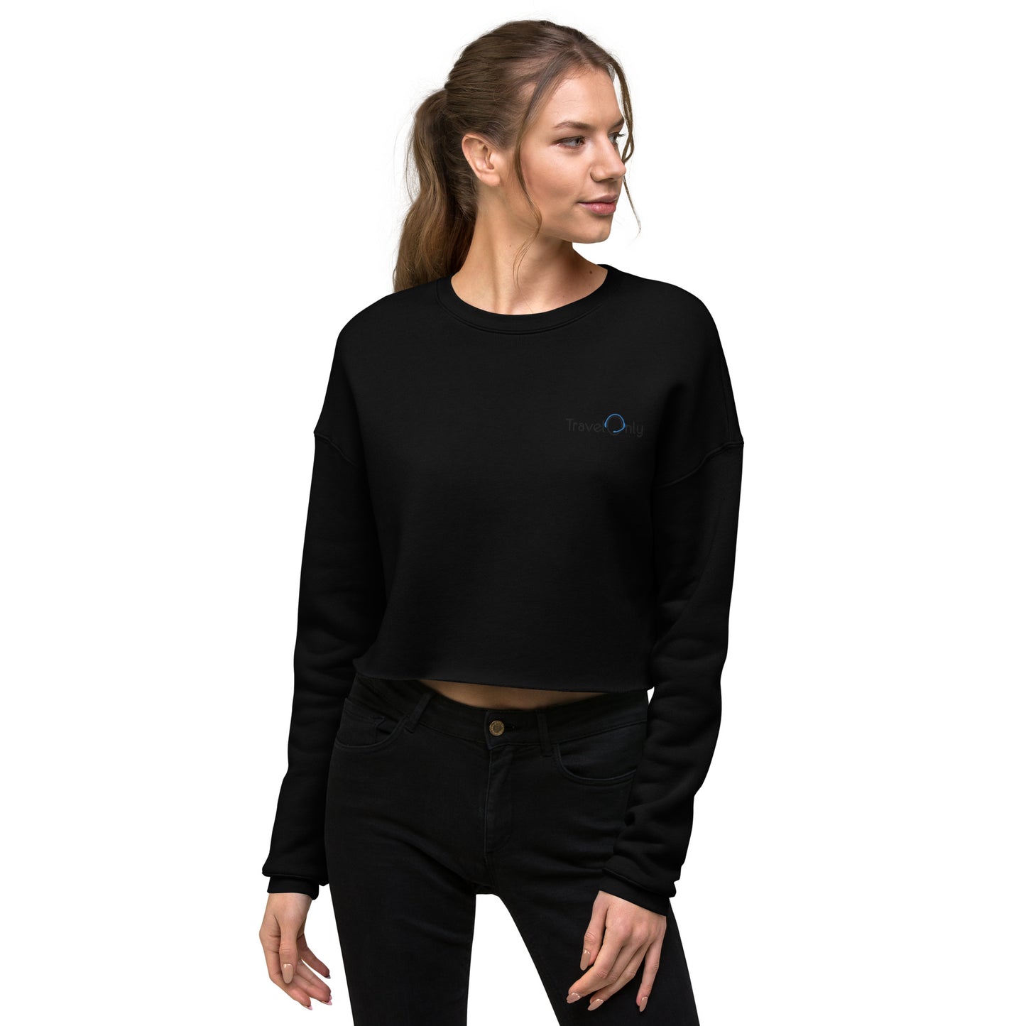 Premium Crop Sweatshirt (TravelOnly Black Logo)