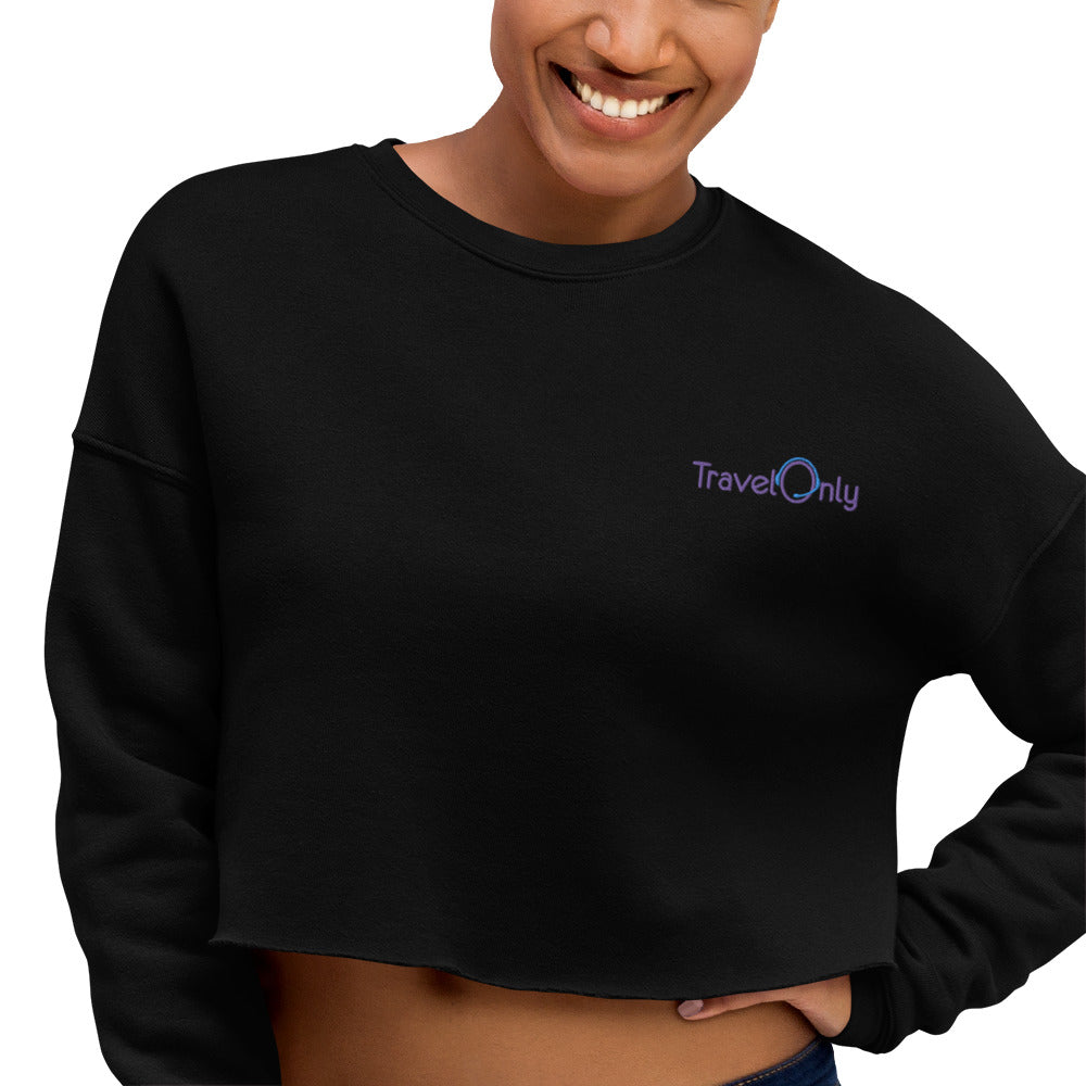 Premium Crop Sweatshirt (TravelOnly Purple Logo)