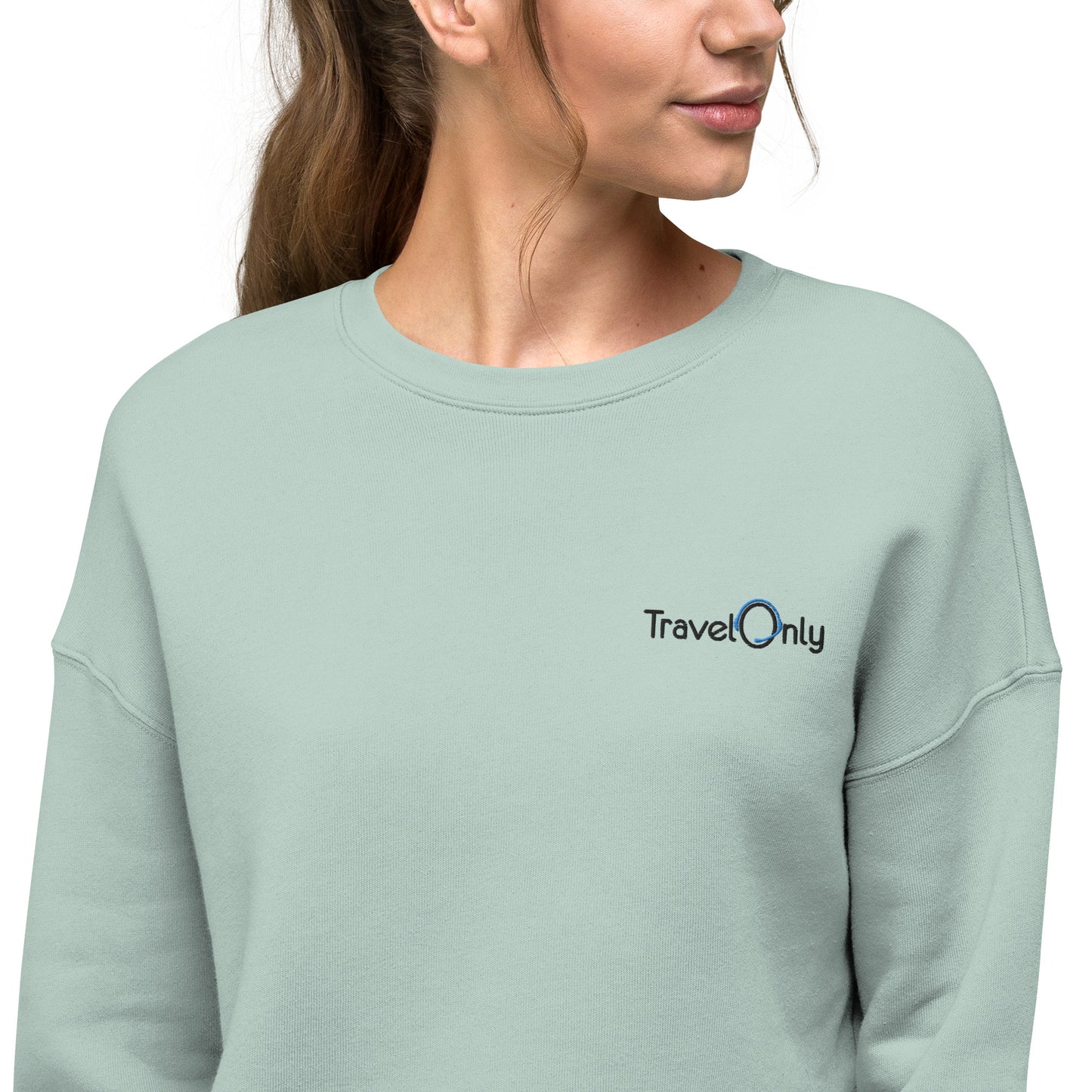 Premium Crop Sweatshirt (TravelOnly Black Logo)