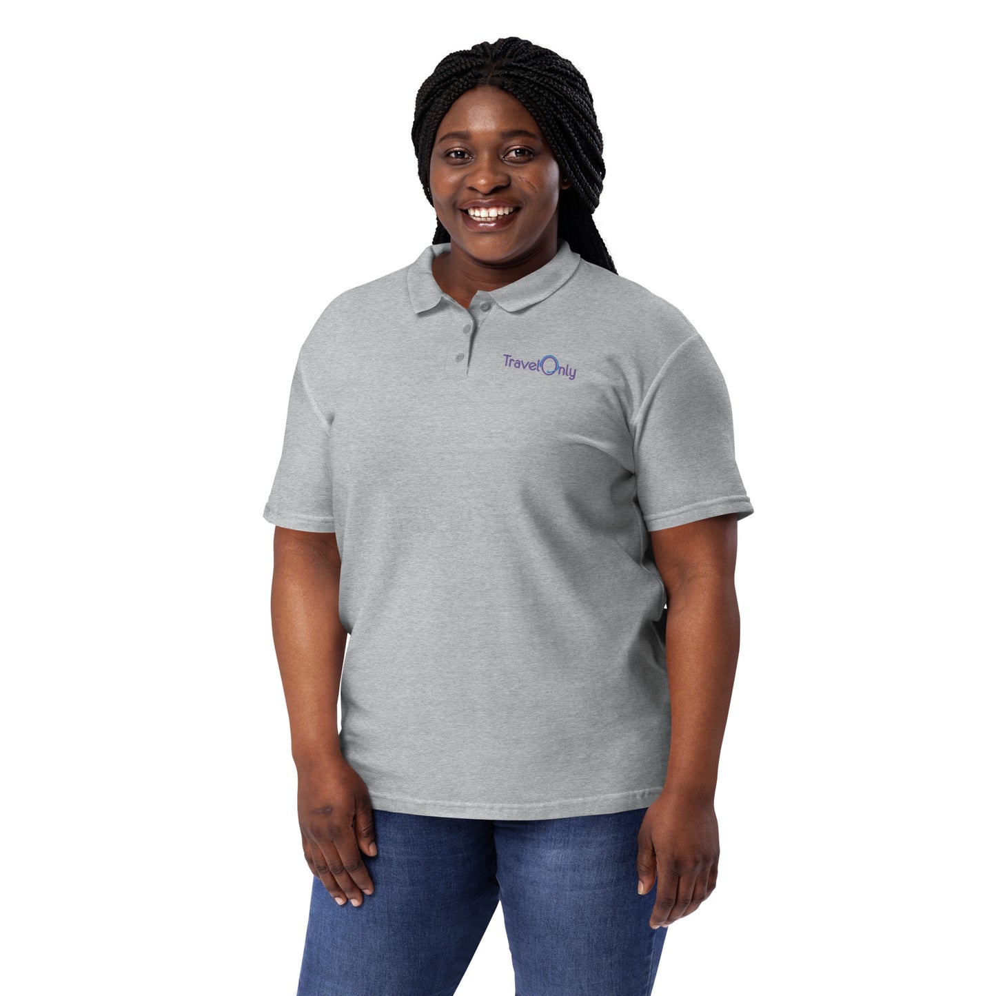 Women’s Pique Polo Shirt (TravelOnly Purple Logo)