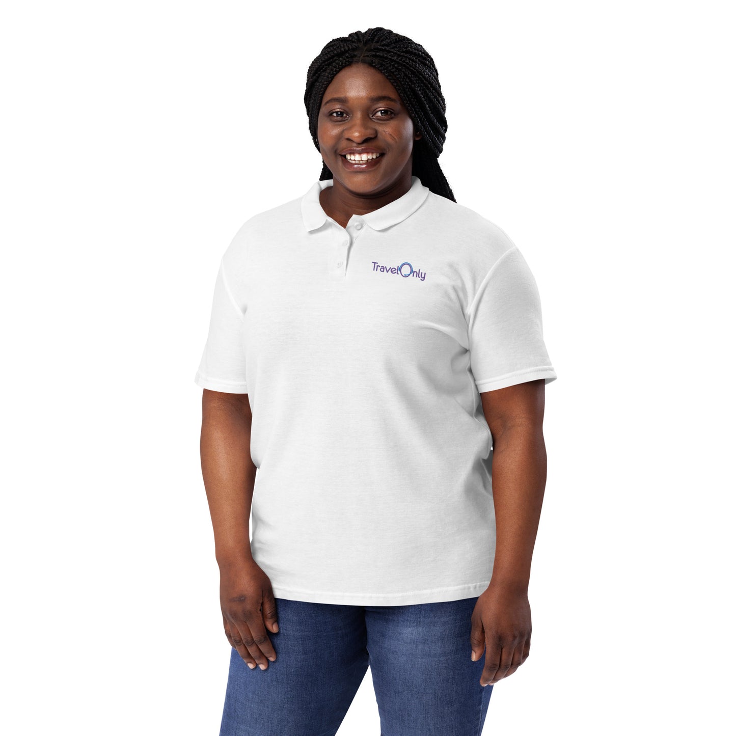 Women’s Pique Polo Shirt (TravelOnly Purple Logo)